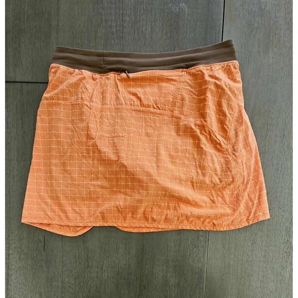 Mountain Hard Wear Checkered Pacer Skort Short Skirt Orange Brown Gorpcore - Picture 2 of 11